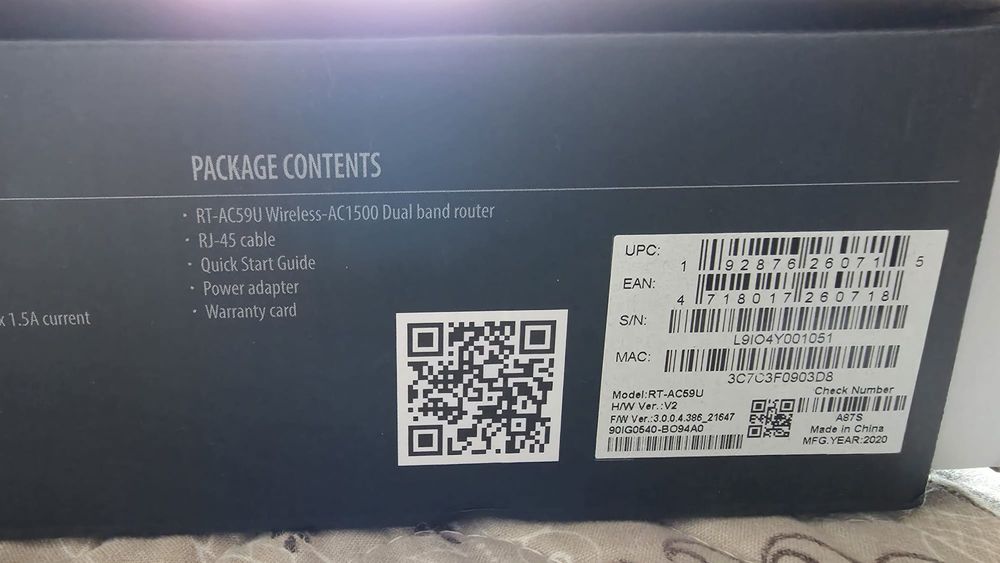 Router Wireless ASUS AC1500 Dual Band RT-AC59U AiMesh Super fast Transfer 1500Mbps 5G USB WAN LAN Impecabil