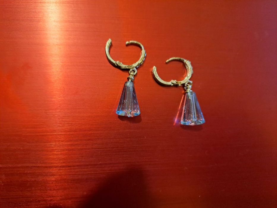 Обеци висулка със сини камъни