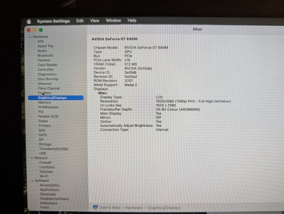 Imac 21,5" i5 8gb RAM 500gb ssd 128 M2