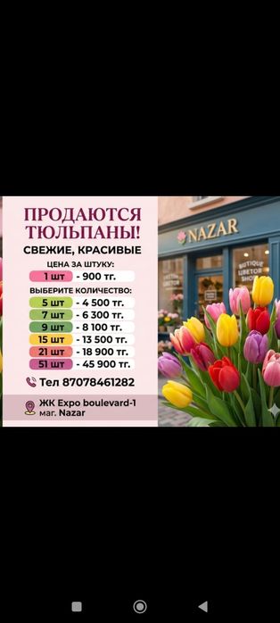 Тюльпаны живые. Букетов готовые