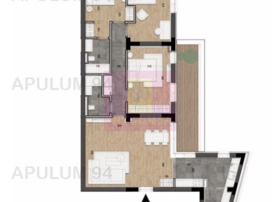 Apartament 4 camere, 104 mp + terasă 16 mp | Cartierul Armenesc