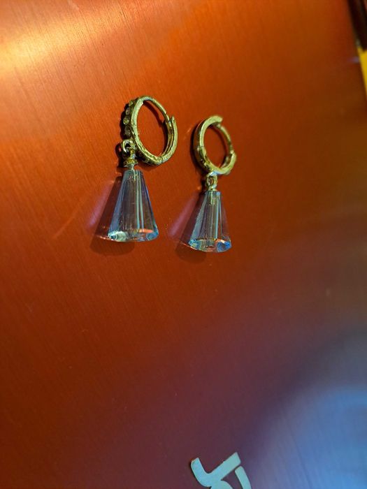 Обеци висулка със сини камъни