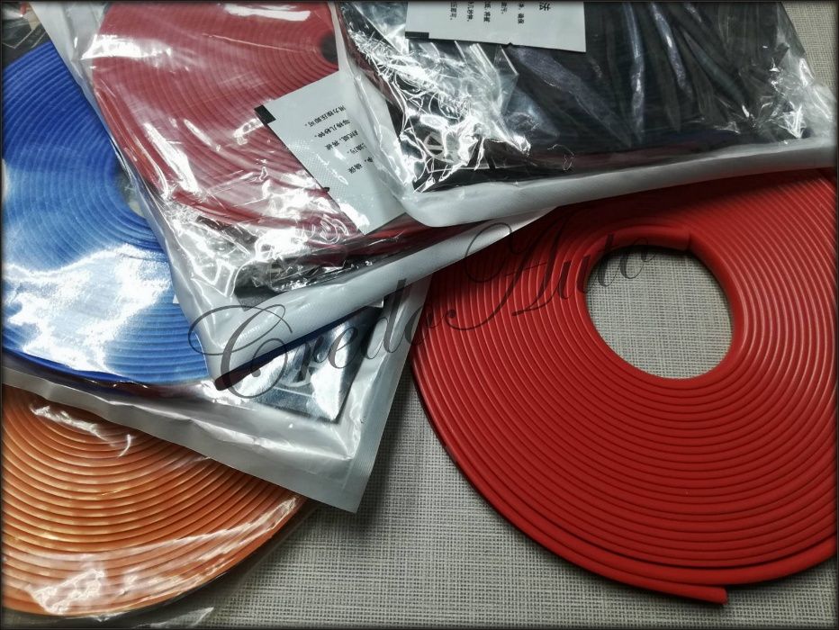 Ново! 8мм Гумени протектори за джанти 8М ролка Червен Син Бял Черен