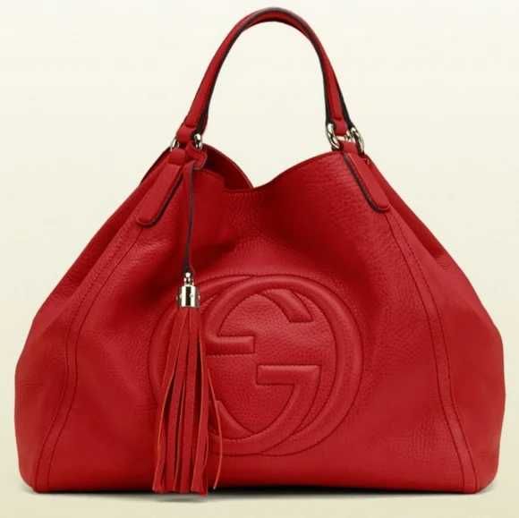 Gucci дамска червена чанта