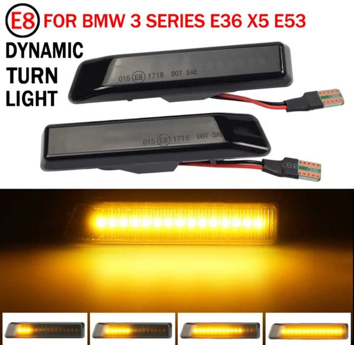 Динамични бягащи мигачи за БМВ BMW e36 e53 x5 3 серия за калниците