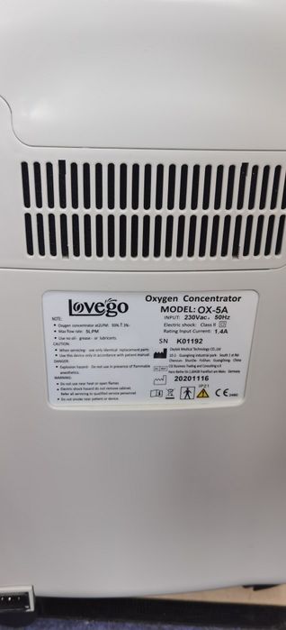 Concentrator de oxigen, Lovego, stare nou, nefolosit