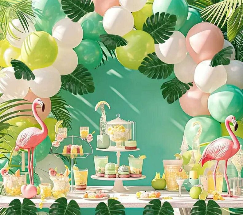 Декоративные интерьерные зеленые листья