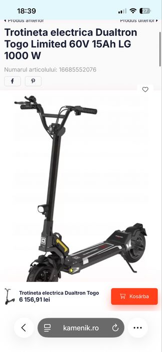 Trotinetă electrică Dualtron Togo Plus