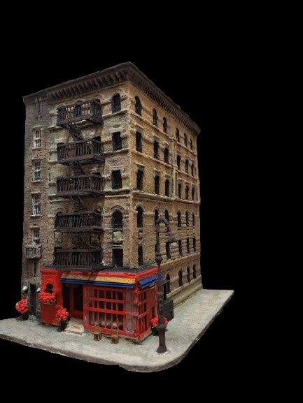 Арт интерпретация на емблематичната ъглова фасада от сериала приятели