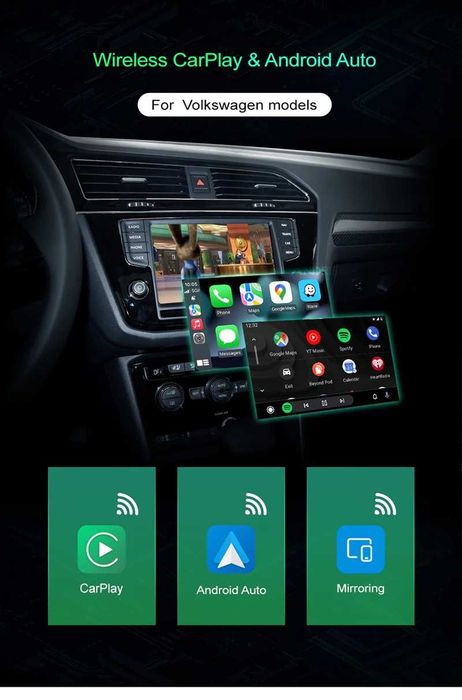 MMI BOX VW SEAT SKODA MIB1 MIB2 14-20г безжичен Carplay Android Auto