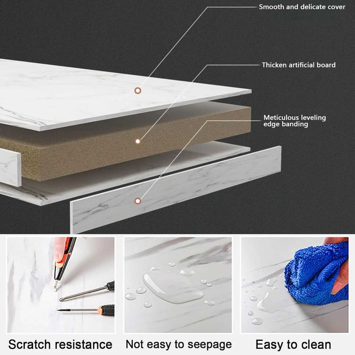 Masuta de cafea ovala ,minimalista, design nordic, aspect marmura