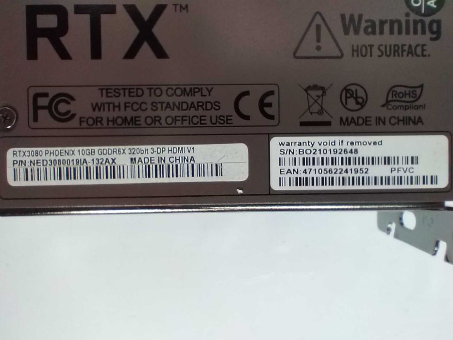 Видеокарта Gainward RTX 3080 10GB