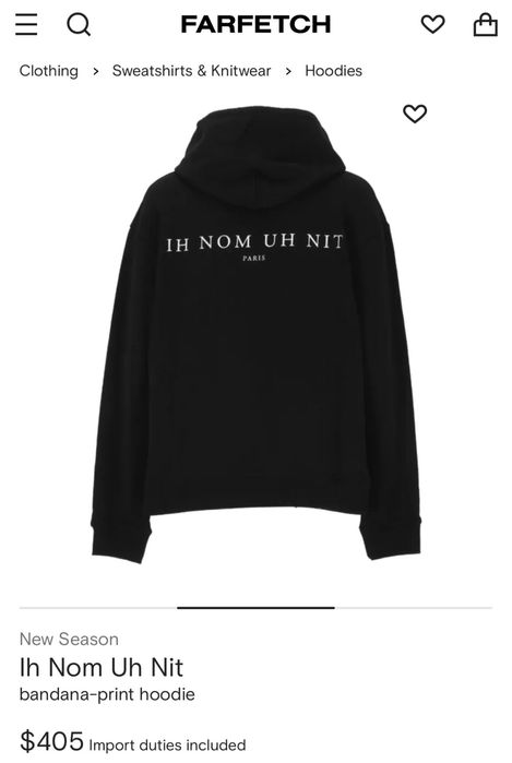 Hanorac Ih Nom Uh Nit Paris calitate Premium