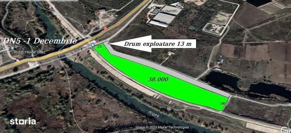 Teren intravilan 10.000 -38.000 mp industrial 1 Decembrie- DN5 stradal
