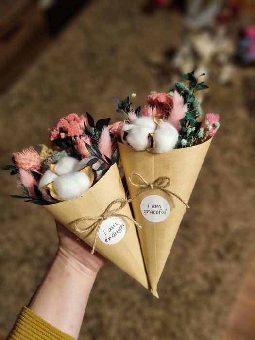 Buchete licheni și flori uscate cu mesaj