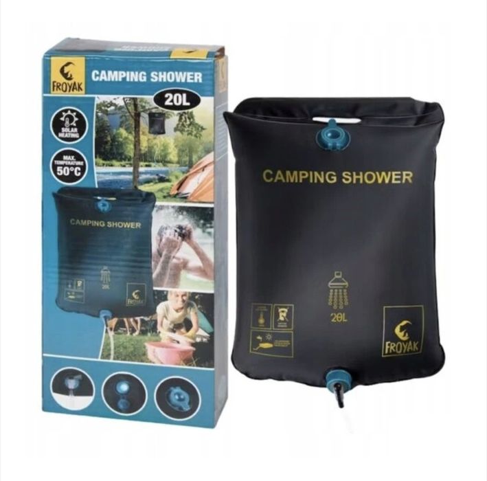 Туристически къмпинг душ, Froyak, Черен, 20л