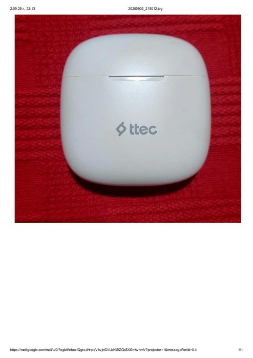 TTEC True Wireless Bluetooth Headset Model 2KM145B