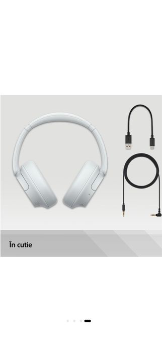 Casti Over the Ear Sony WH-CH720N, white, noi, sigilate
