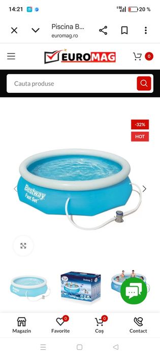 Vand piscina de 2.6 m diametru