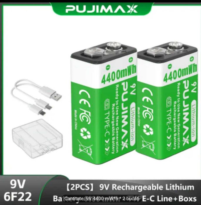 Incarcare USB type C,9V sau 1,5V litiu-ion