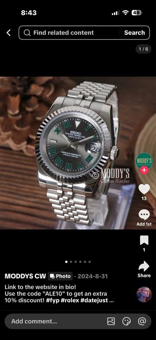 Seikojust de la moddy’s custom watches pe comanda