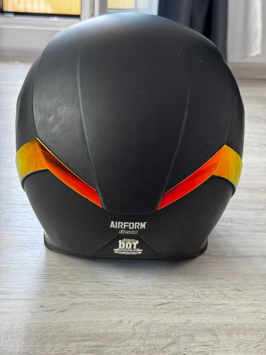 Casca Icon Airform Rubatone Negru Mat + viziera Iridium Rosu - M/L