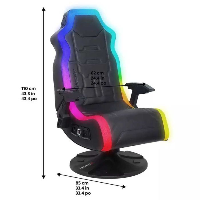 Аудио гейм стол X Rocker Aurora 2.1 Bluetooth с LED светлини