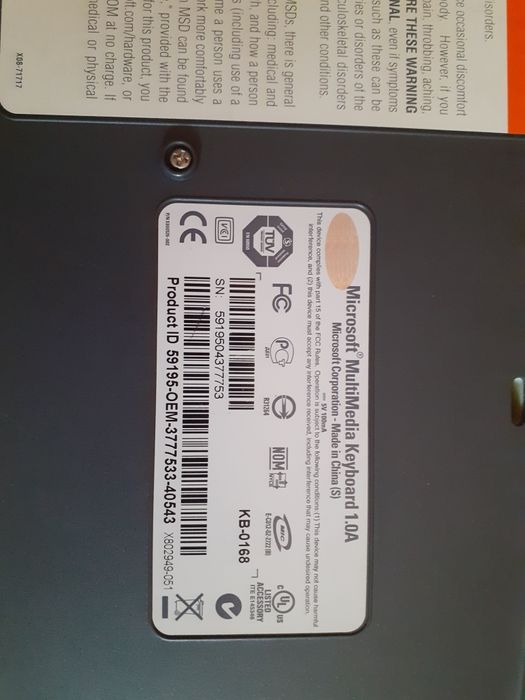 Tastatura Microsoft 1.0A, KB-0168