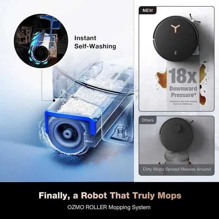 Прахосмукачка робот Ecovacs Deebot X8 Pro Omni, 18000Pa, 75 градуса