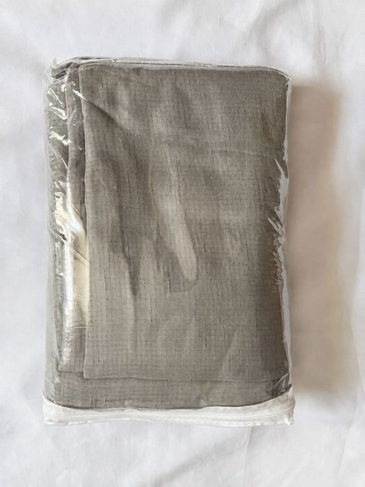 Set 2 perdele voal texturat Miulee gri, 140x225 cm, inele, noi