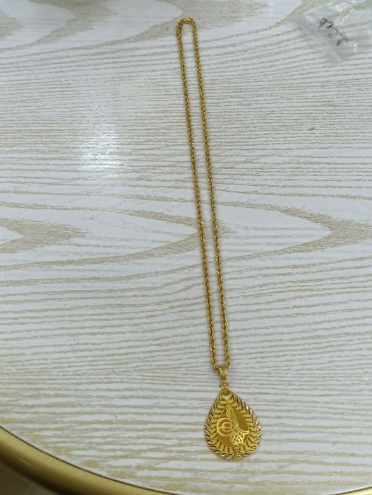 Золотая цепочка с кулоным ,65 см проба 585 вес 12,85 гр, Турецкая