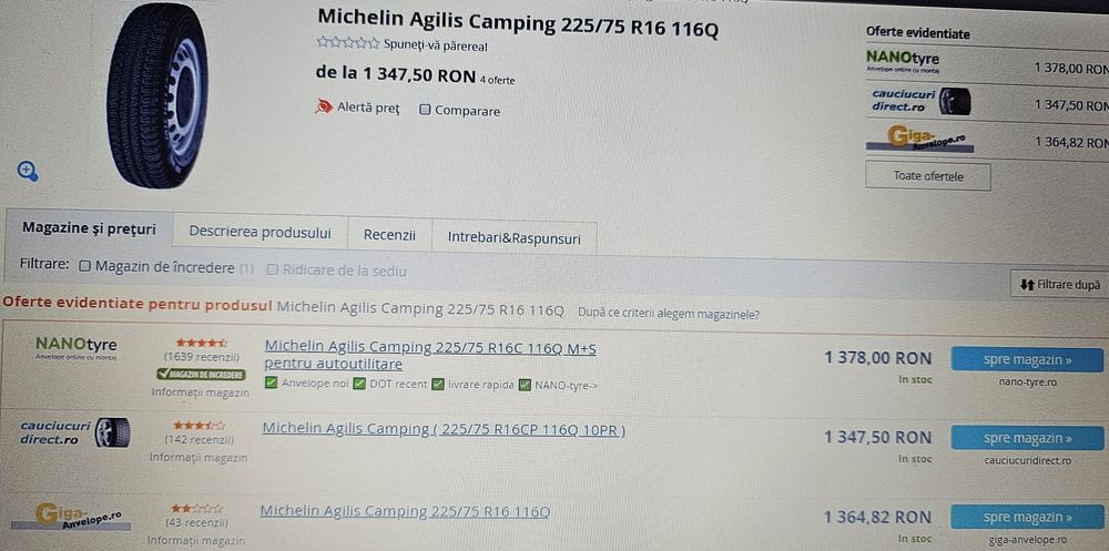 Anvelope De Vara / Cauciucuri De Vara 225-75-16''C