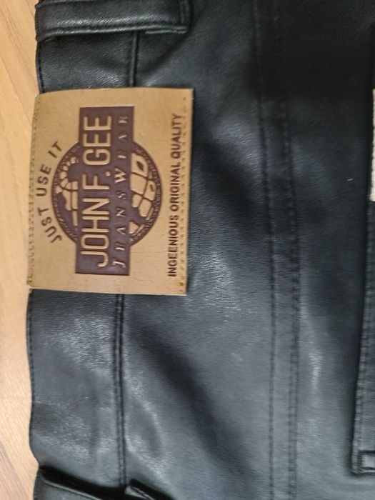 Pantaloni moto piele street  bleumarin închis spre gri măsură 50