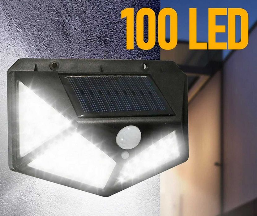 Lampa solara cu 100 leduri si senzor de miscare