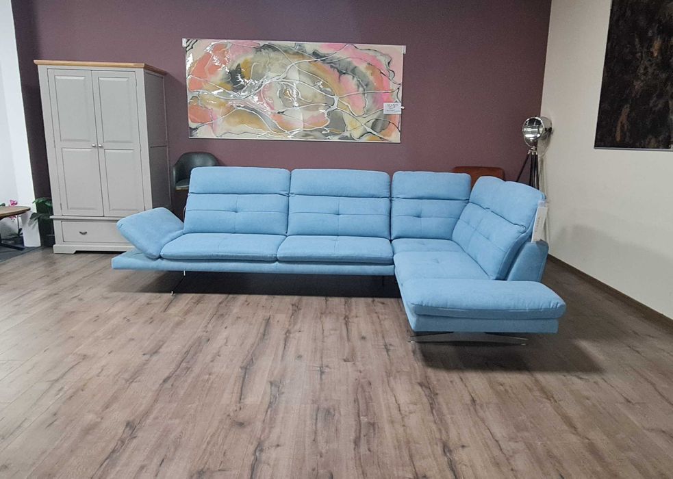 ПРОМОЦИЯ!!! Син ъглов диван от плат "DANA"