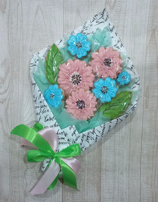 Цветы из пряников