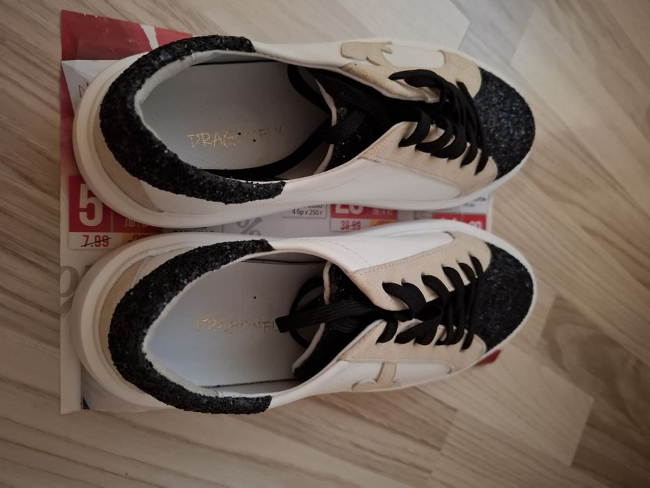 Кецове с брокат Dragonfly,естествена кожа, нови