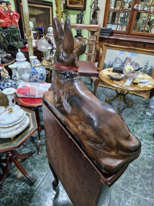 Страхотна антикварна немска керамична фигура статуетка