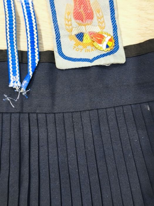 Fustă plisată de pionier,trese,insigna și emblema pionier