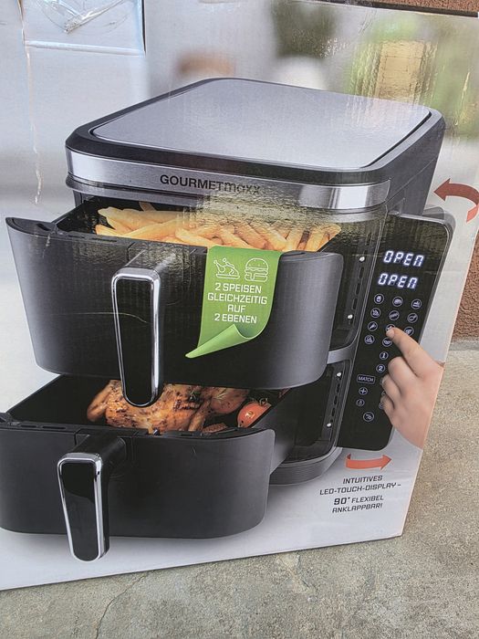 Friteuza Cu Aer Cald cu Camera Dubla Gourmetmaxx Fryup 10 Litri Nouă