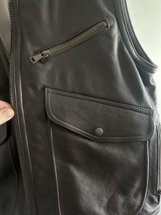 Vestă piele naturală moto maro M/L