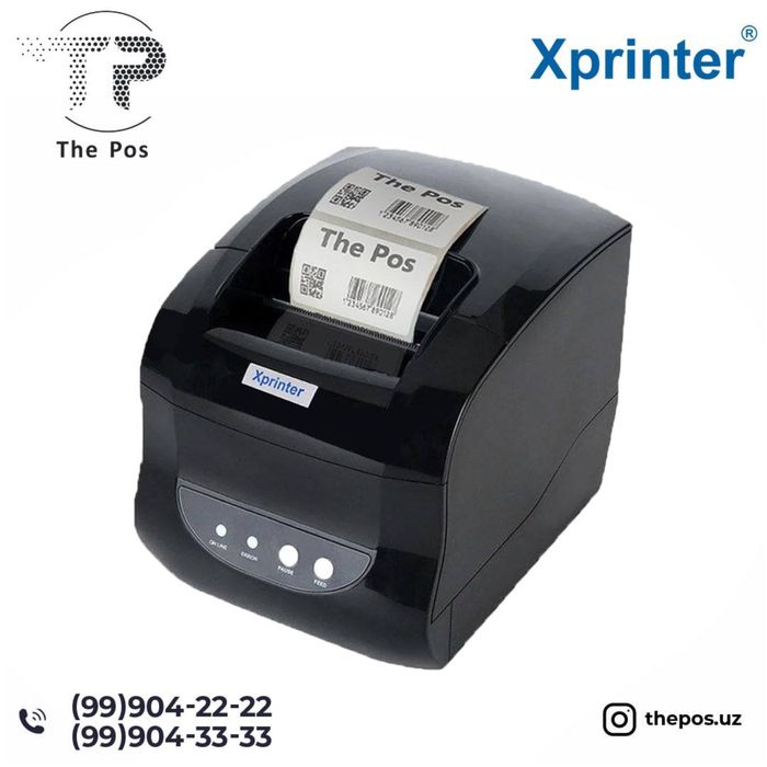 Xprinter 365B barkod printer nakleyka, Uzum market, узум маркет наклей