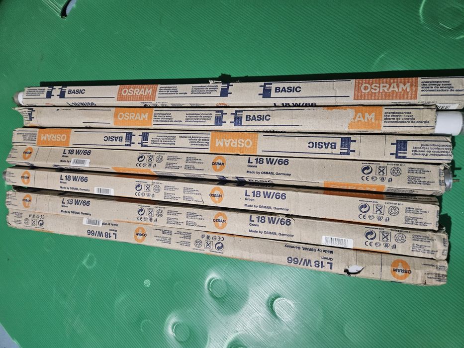 Tuburi fluorescente OSRAM Basic L 18W/66 Green – 6 bucăți, noi