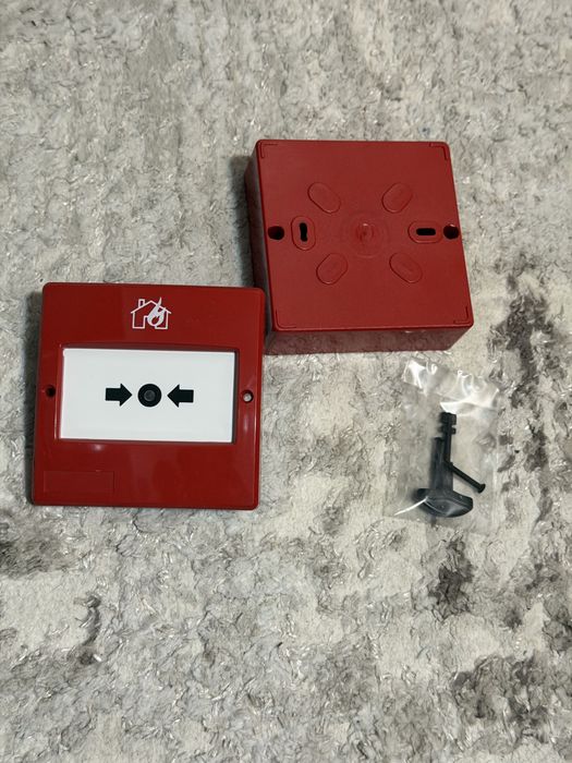 Buton de panica incendiu, adresabil, LED, IP40, ABS, Detnov MAD-450-I