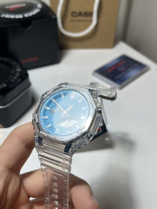 Ceas Casio G-Shock GA-2100BM-7A2 „CasiOak” - Transparent / Cadran Albastru