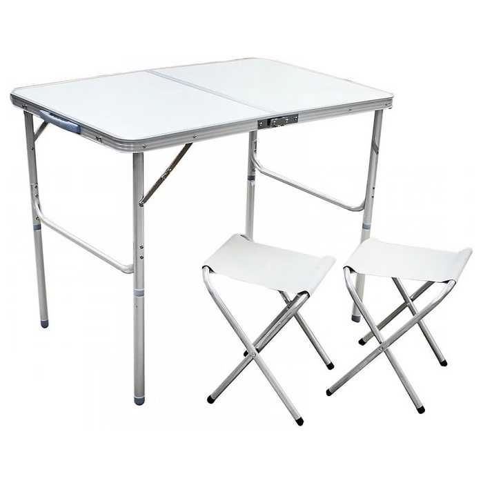 Метална Сгъваема Къмпинг Маса С Столове, За Риболов, За Плаж, За Дома