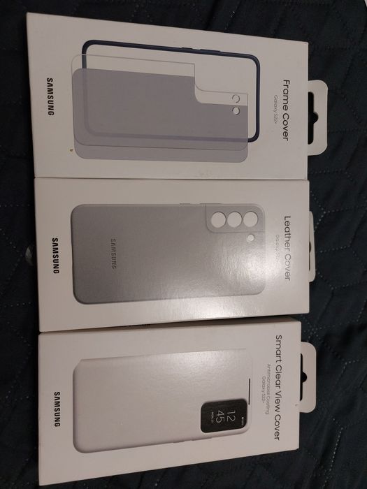 3 Huse ORIGINALE Samsung Galaxy S22+ (Plus) - Piele, Smart View, Frame