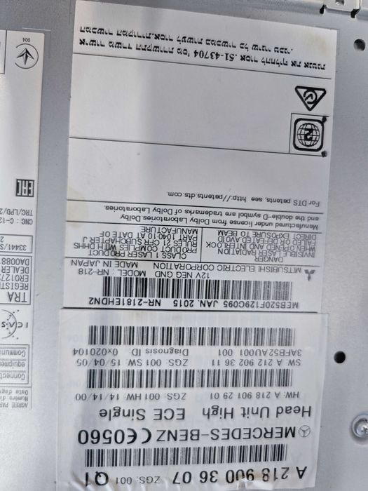Навигация и дисплей команд MERCEDES W218 CLS Radio CD NAVI