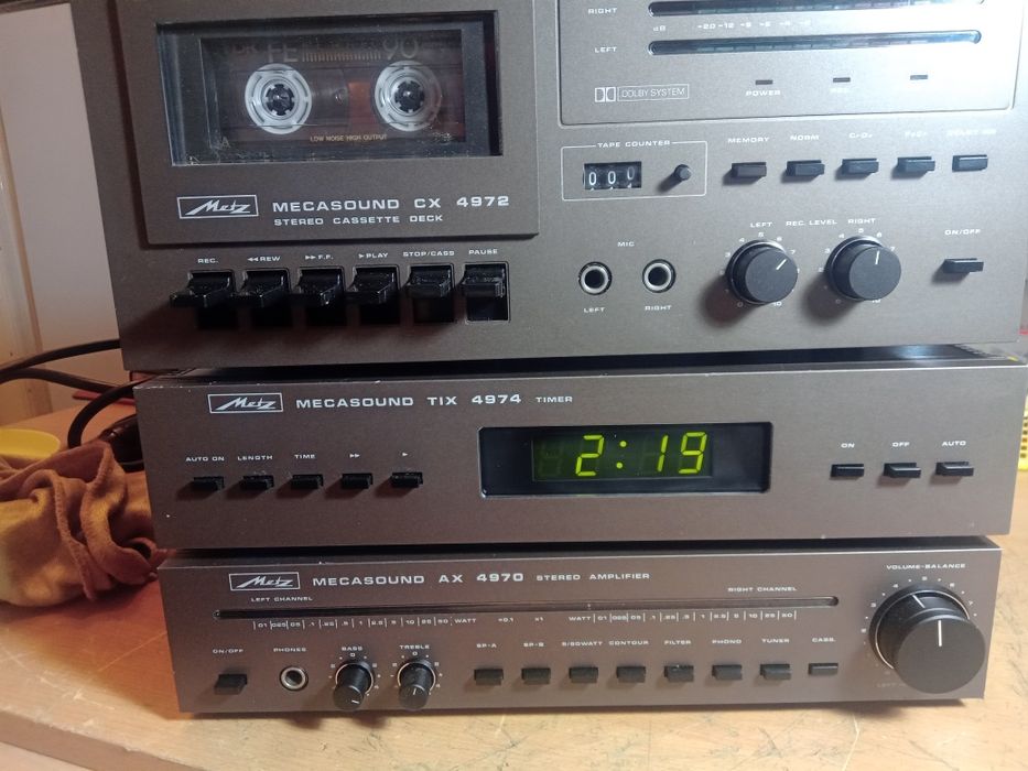 Lot .Mecasound Metz .amplificator.casetofon dek și timer functionale
