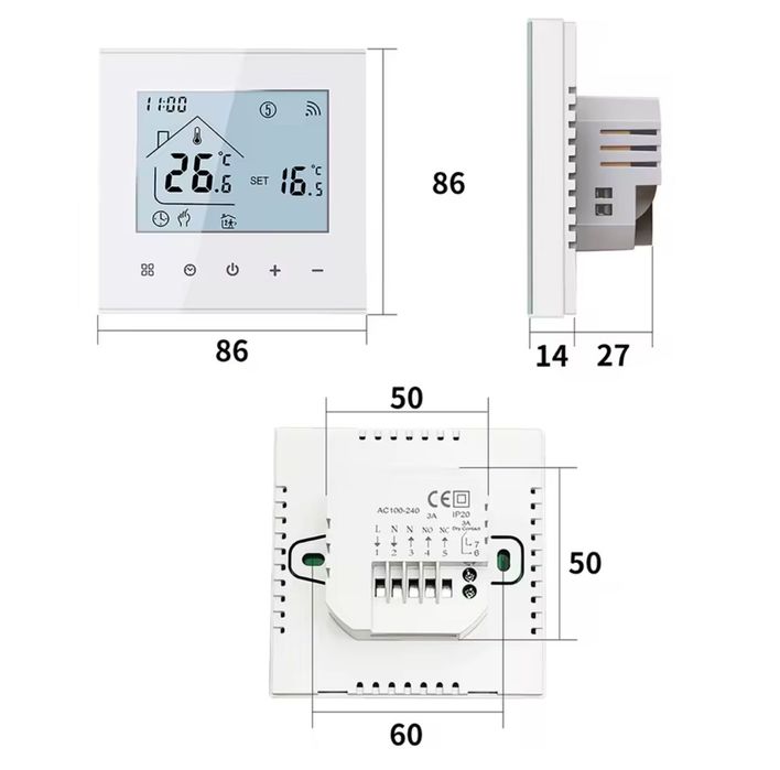 Wi-Fi термостат за подово отопление/котел Touch screen,Smart Home